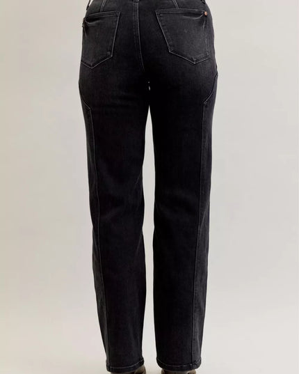 Judy Blue Mid Rise Straight Western Seam Detail Jeans - Sleekdenim.com