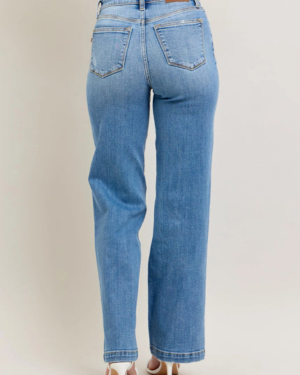 Judy Blue Full Size High Waist Straight Jeans Plus Size - Sleekdenim.com