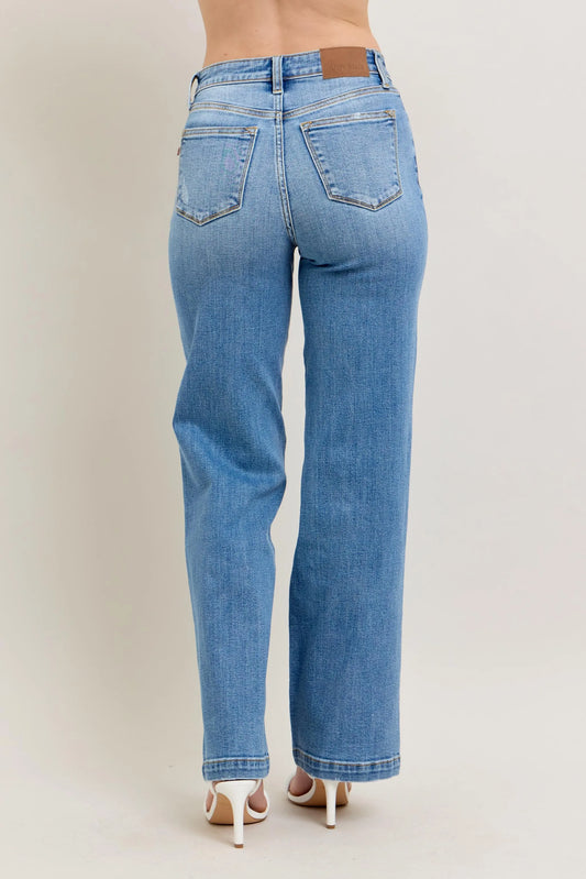 Judy Blue Full Size High Waist Straight Jeans Plus Size - Sleekdenim.com