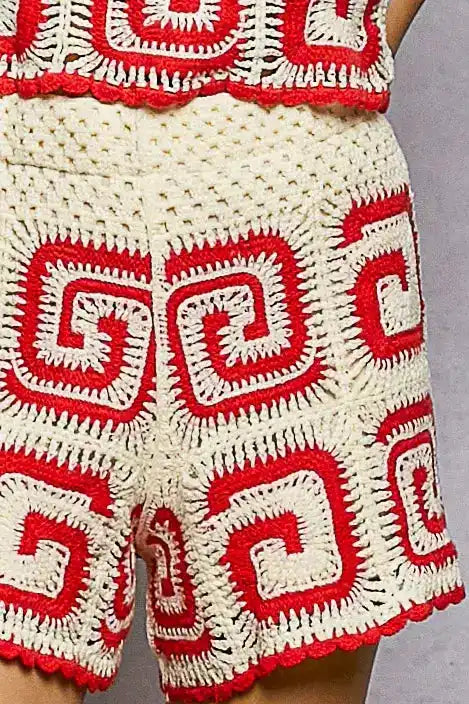 POL Crochet Patterned Shorts - Sleekdenim.com