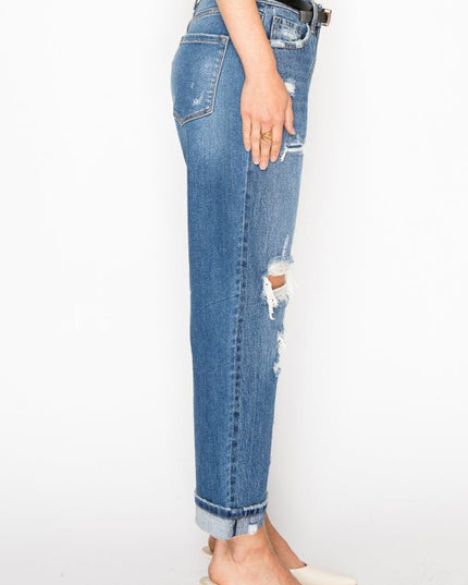 AT2094STM - *Hybrid* High Rise Straight Leg Jeans - Sleekdenim.com