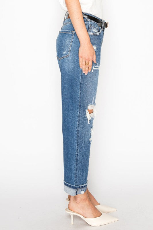 AT2094STM - *Hybrid* High Rise Straight Leg Jeans - Sleekdenim.com