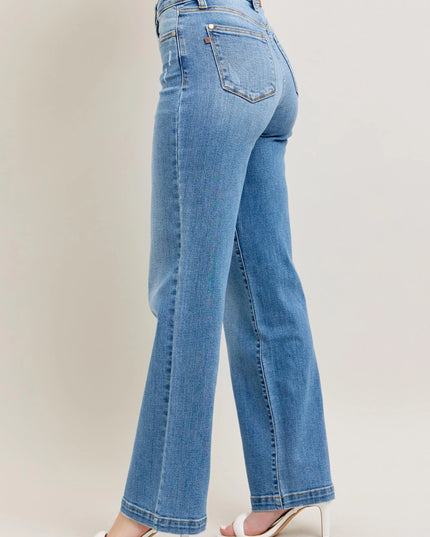 Judy Blue Full Size High Waist Straight Jeans Plus Size - Sleekdenim.com