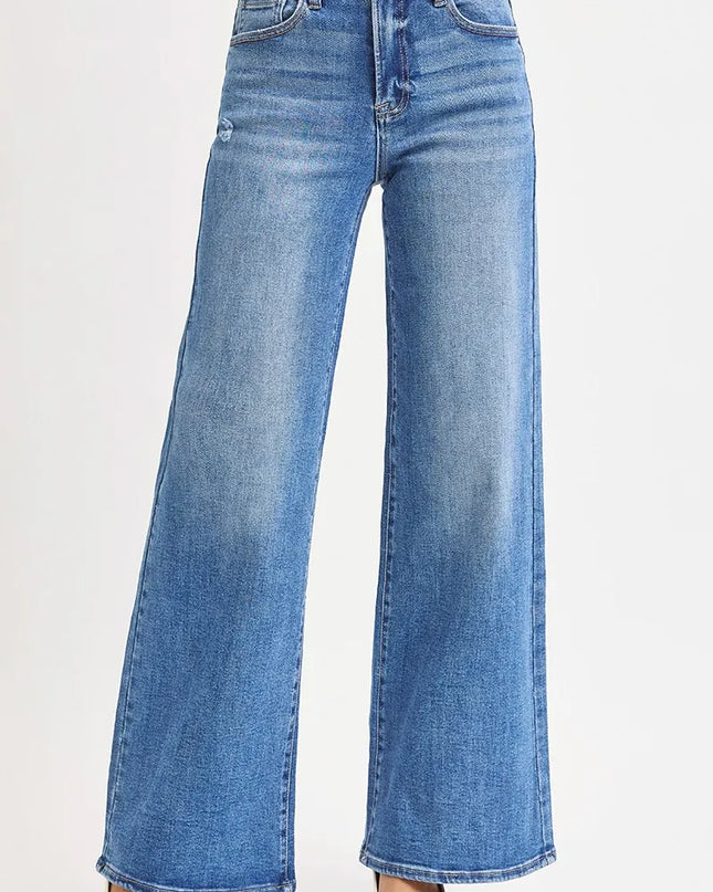 RISEN Full Size High Rise Wide Leg Jeans Plus Size - Sleekdenim.com