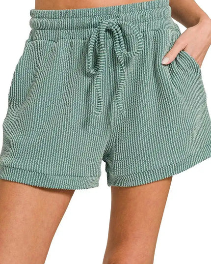 Zenana Raised Rib Cap Sleeve Top & Shorts Set - Sleekdenim.com