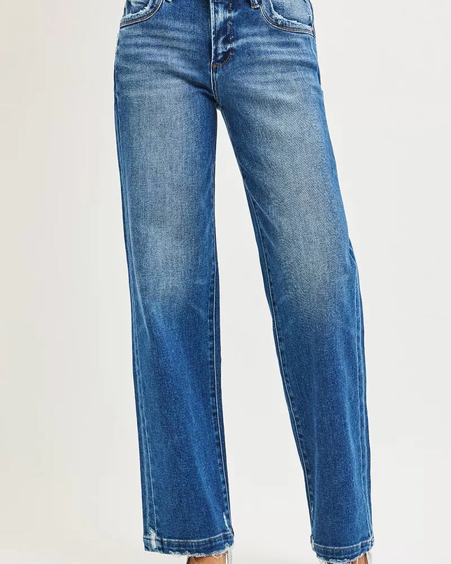 RISEN Full Size Slouchy Baggy Jeans Pocket Side Seam Detail Plus Size - Sleekdenim.com