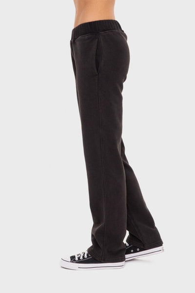 Mono B Elastic Waist Fleece Pants with Pockets - Sleekdenim.com