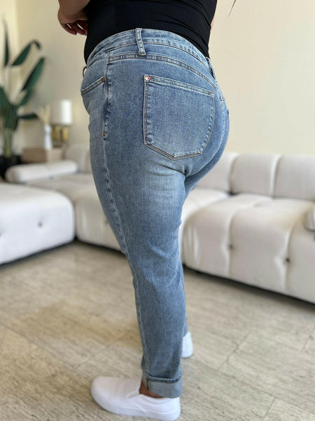 Judy Blue Full Size High Waist Cuff Hem Jeans | Sleekdenim.com