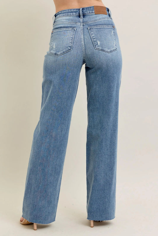 Judy Blue Full Size V - Front Baggy Jeans Plus Size - Sleekdenim.com