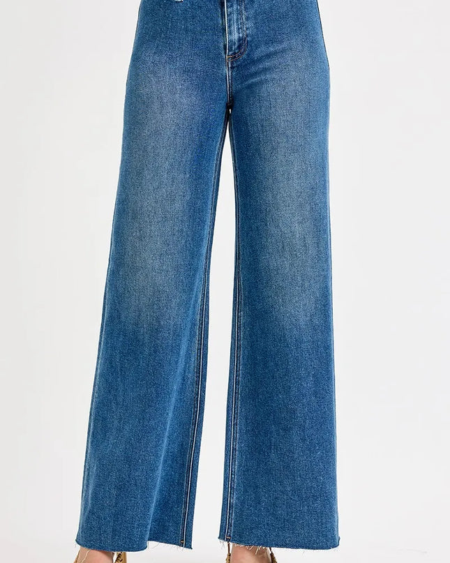 RISEN High-Waisted Wide Leg Jeans - Sleekdenim.com