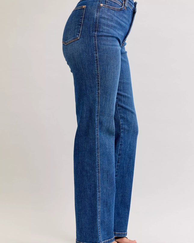 Judy Blue High Waist Tummy Control Straight Jeans - Sleekdenim.com