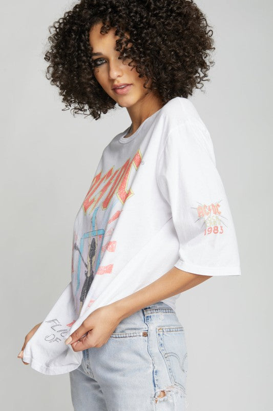 AC/DC Flick the Switch Retro Graphic 3/4 Sleeve Te - Sleekdenim.com