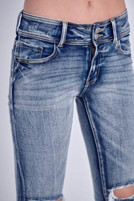 AT3000M Mid Rise Stretch Ankle Cigarette Jeans - Sleekdenim.com