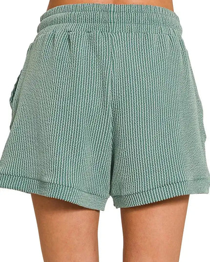 Zenana Raised Rib Cap Sleeve Top & Shorts Set - Sleekdenim.com