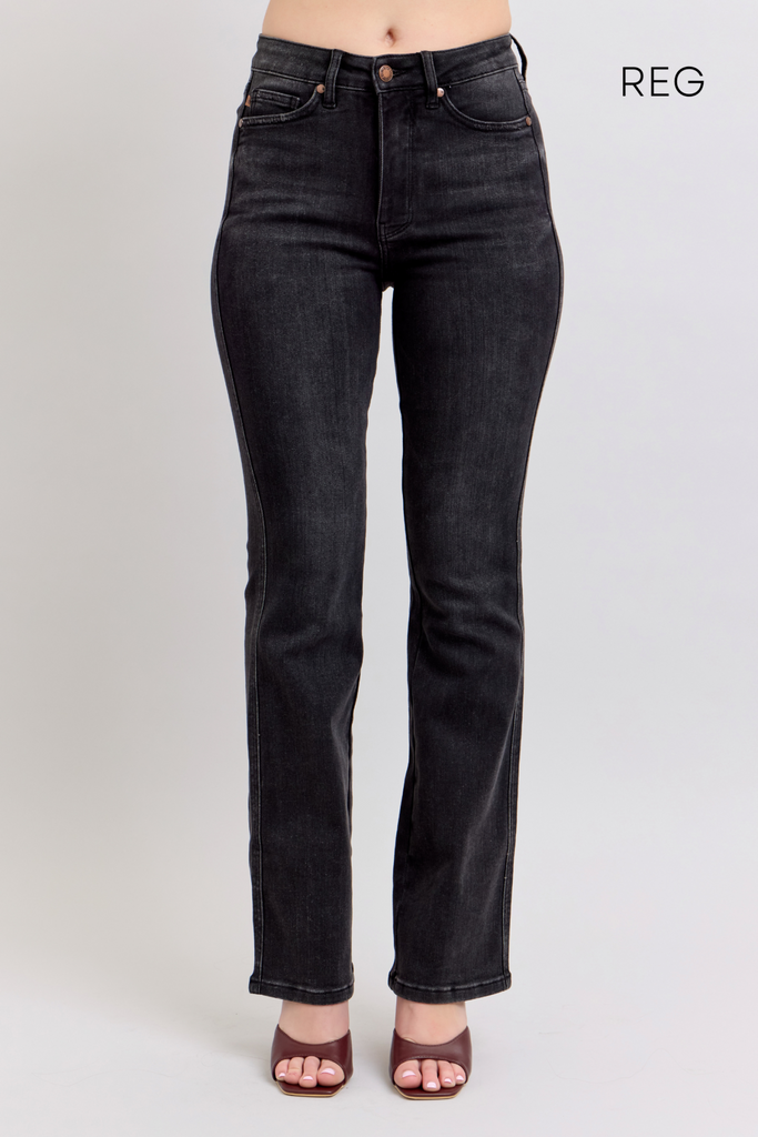 Judy Blue High Waist Tummy Control Black Bootcut Denim Jeans 88787 – Sleekdenim.com.