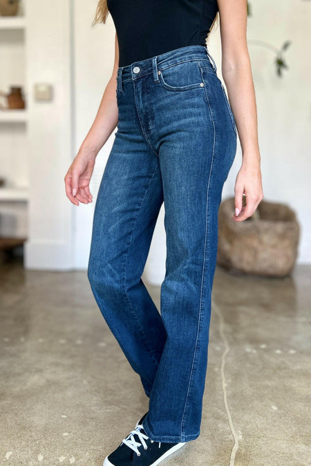 Judy Blue Full Size Tummy Control Straight Jeans | Sleekdenim.com