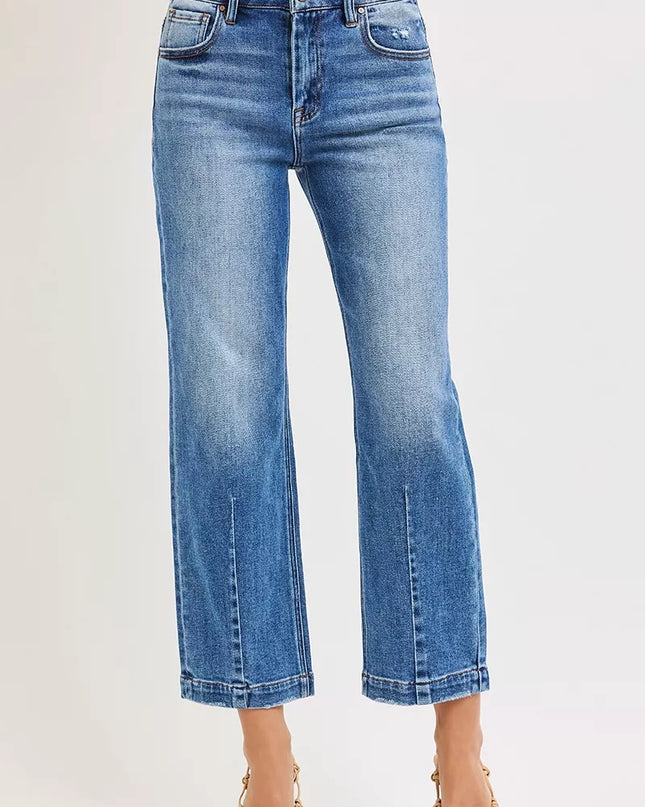 RISEN High Rise Crop Boyfriend Tapered Jeans - Sleekdenim.com