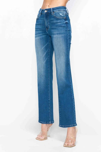 Bytos Full Size Cat's Whiskers High Rise Straight Jeans