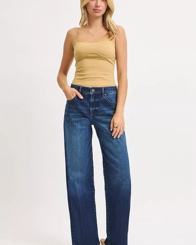 RISEN Mid Rise Wide Baggy Jeans - Sleekdenim.com