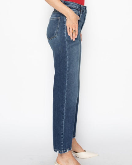 AT1088STDT - TUMMY CONTROL HIGH RISE STRAIGHT JEAN - Sleekdenim.com