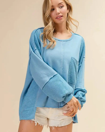 BiBi Oversized Pocket Front Sweatshirt - Sleekdenim.com