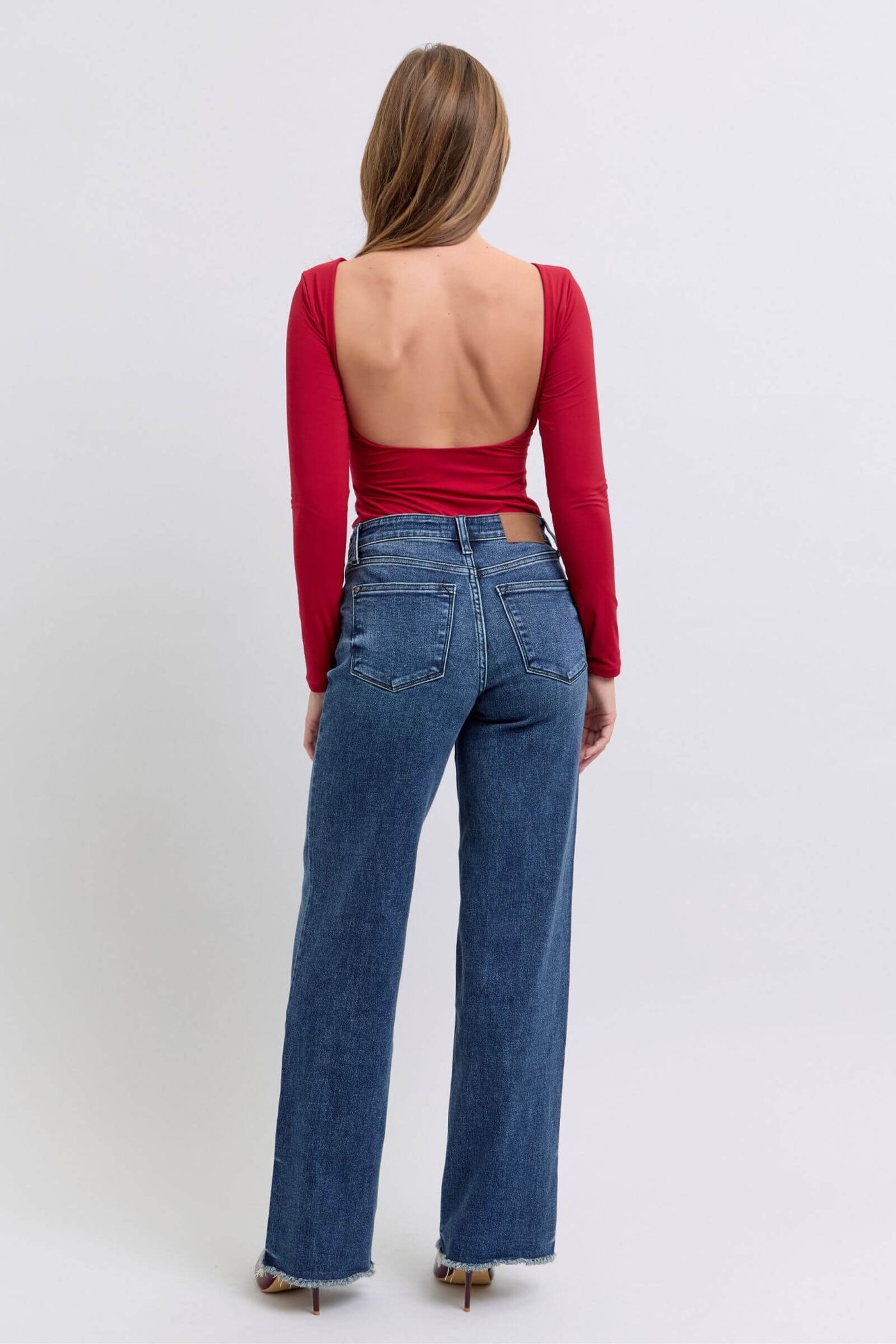 Judy Blue Full Size Raw Hem Mid Rise Jeans