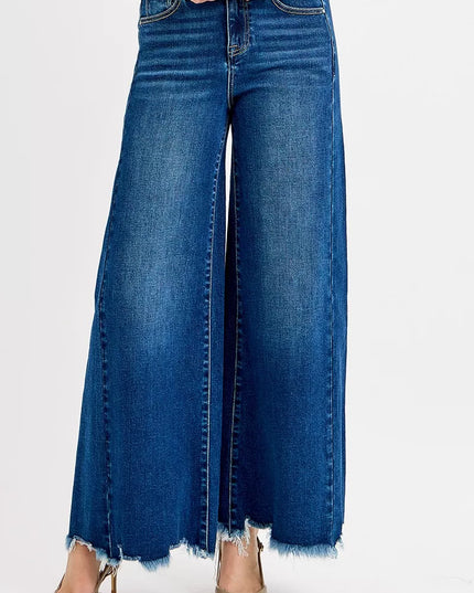 RISEN Full Size High Rise Ankle Wide Jeans Plus Size - Sleekdenim.com