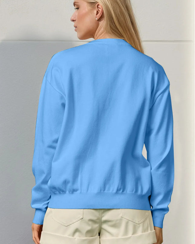 Double Take Full Size Sequin Nutcracker Long Sleeve Sweater - Sleekdenim.com