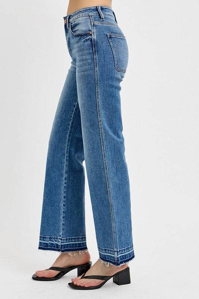 RISEN Full Size Raw Hem Ankle Bootcut Jeans Plus Size | Sleekdenim.com