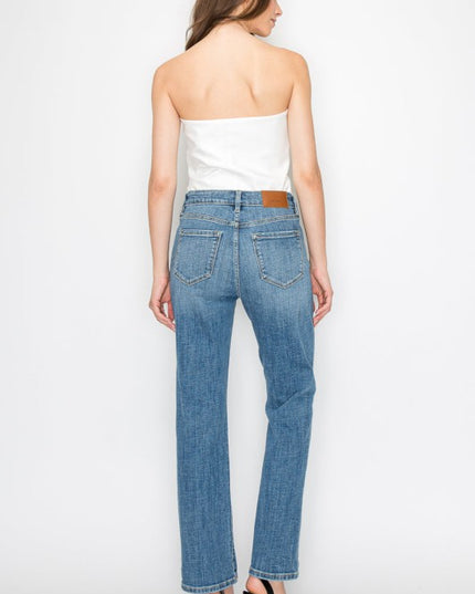 AT2010STMT - Tummy Control High Rise Slim Straight - Sleekdenim.com