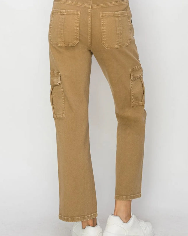 Risen Full Size High Rise Cargo Jeans - Sleekdenim.com
