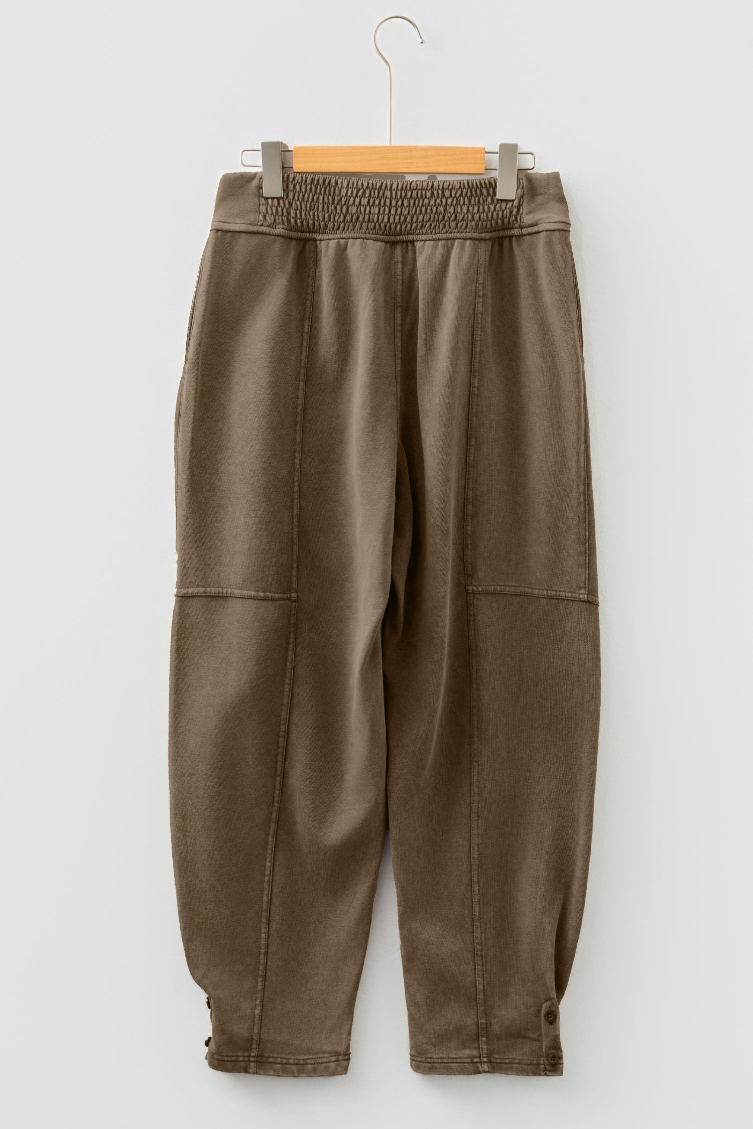 Medium Grey Mineral Wash Jogger Style High Waist Pants - Sleekdenim.com