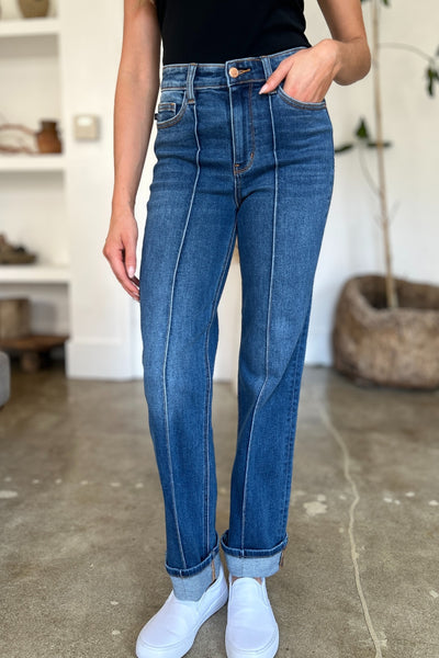 Judy Blue High Waist Front Seam Detail Straight Jeans