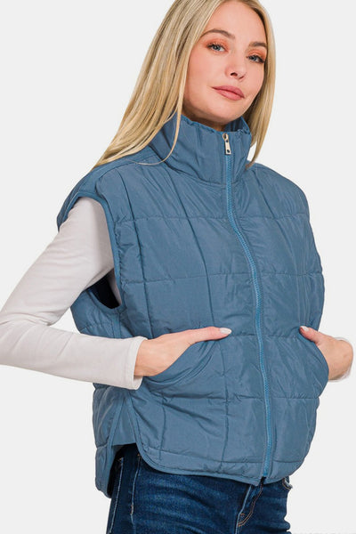 zenana Zip Up Puffer Vest 