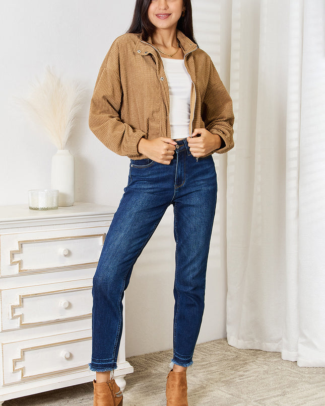 Perfee Long Sleeve Dropped Shoulder Jacket - Sleekdenim.com