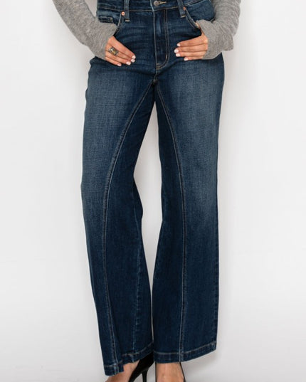 HYBRID STRETCH RIPPED RELAXED FLARE JEANS - Sleekdenim.com