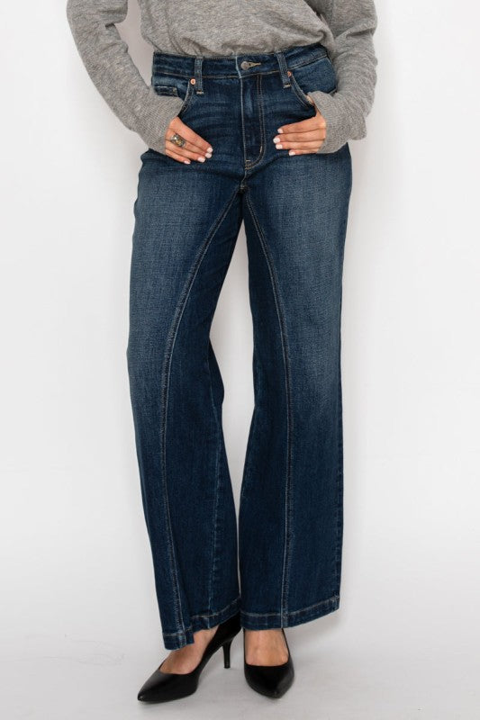 HYBRID STRETCH RIPPED RELAXED FLARE JEANS - Sleekdenim.com