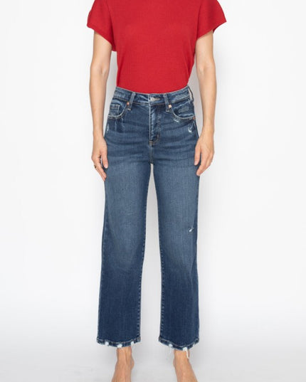 AT1088STDT - TUMMY CONTROL HIGH RISE STRAIGHT JEAN - Sleekdenim.com