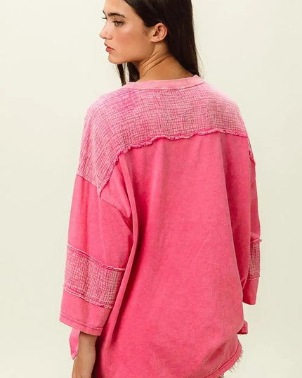 BiBi High-Low Washed T-Shirt - Sleekdenim.com