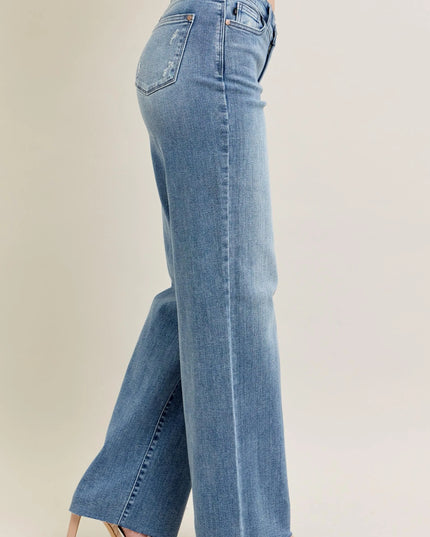 Judy Blue Full Size V - Front Baggy Jeans Plus Size - Sleekdenim.com