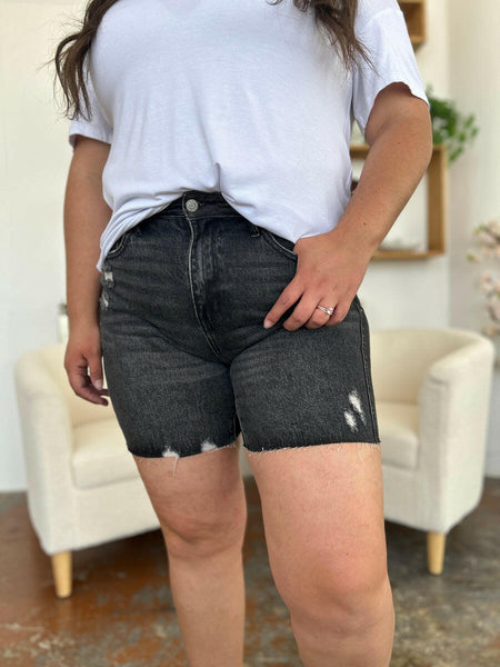 Judy Blue Full Size High Waist Rigid Magic Denim Shorts | Sleekdenim.com