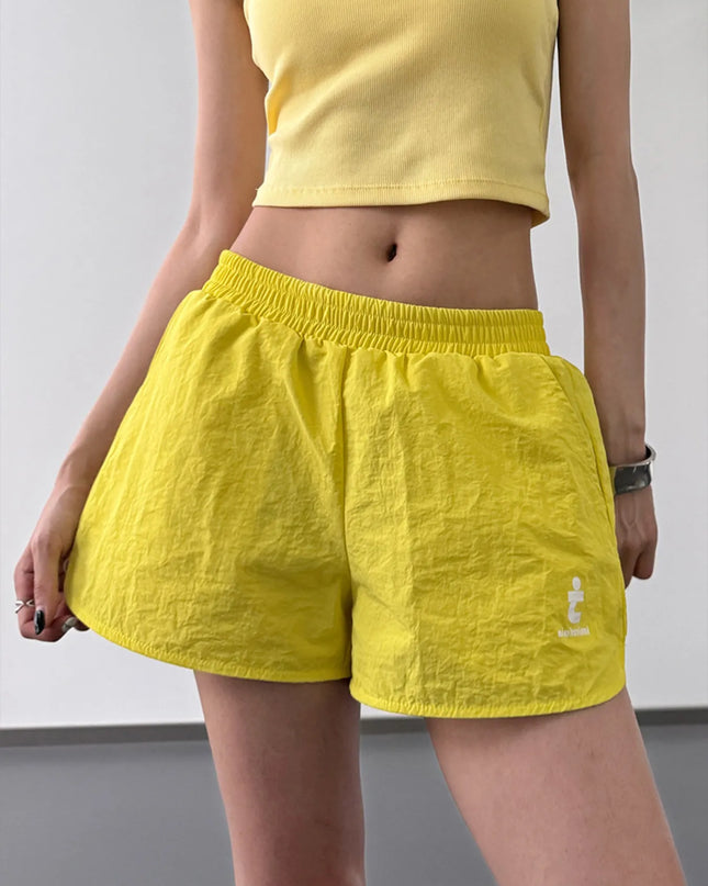 Elastic Waist Shorts with Pockets - Sleekdenim.com