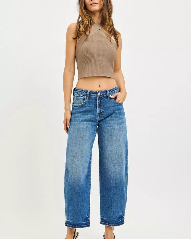RISEN Slouchy Cropped Barrel Jeans - Sleekdenim.com