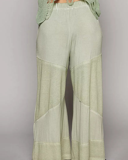 POL Elastic Waistband Wide Leg Pants with Drawstring - Sleekdenim.com