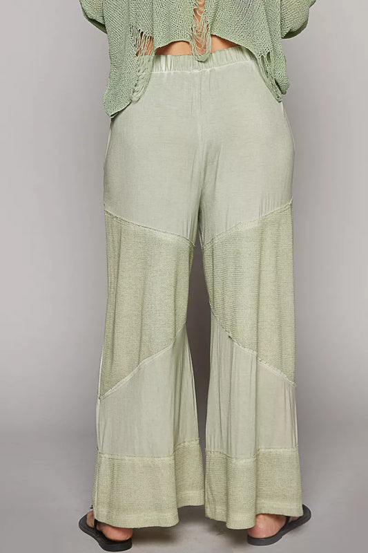POL Elastic Waistband Wide Leg Pants with Drawstring - Sleekdenim.com