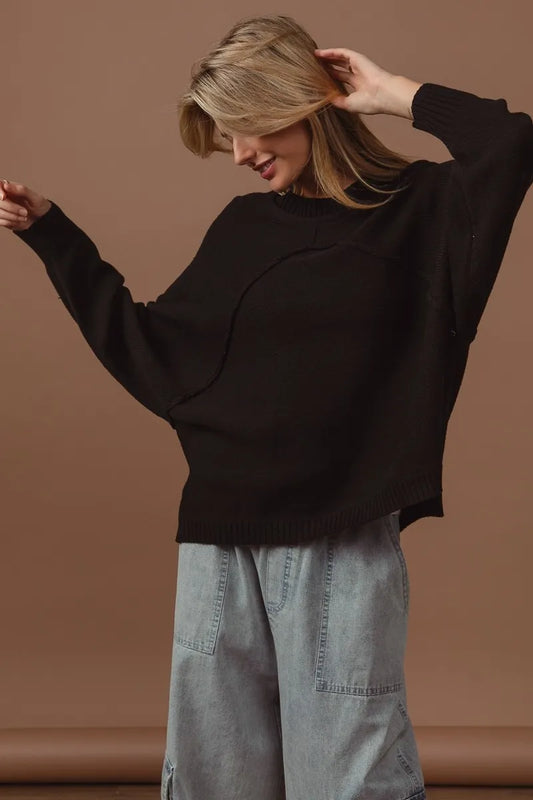 BiBi Raw Edge Arch Detailed Knit Top - 2