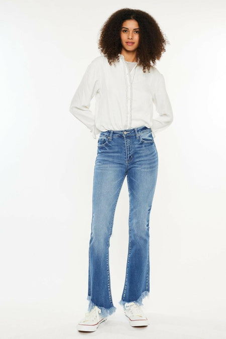 Kancan High Rise Frayed Hem Jeans | Sleekdenim.com