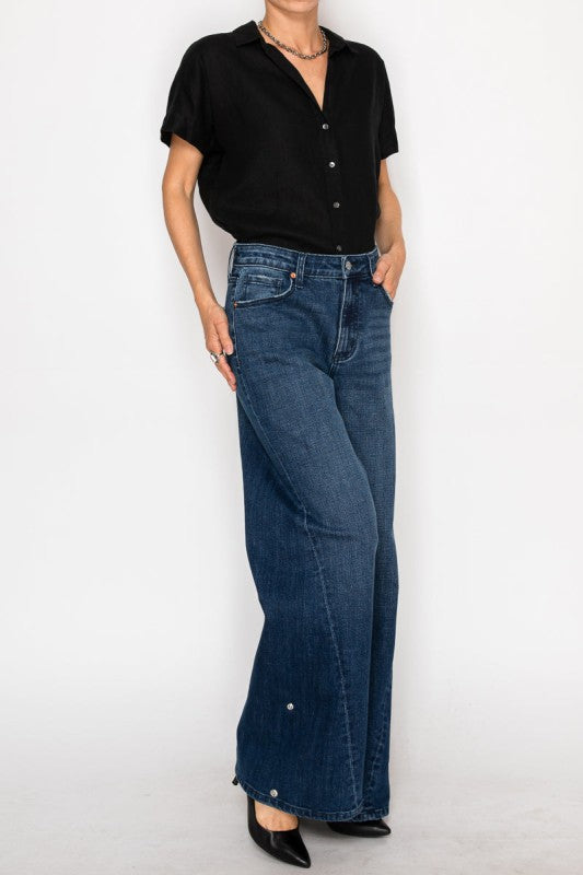 AT2108WDD - High Rise A-Wide Jeans - Sleekdenim.com