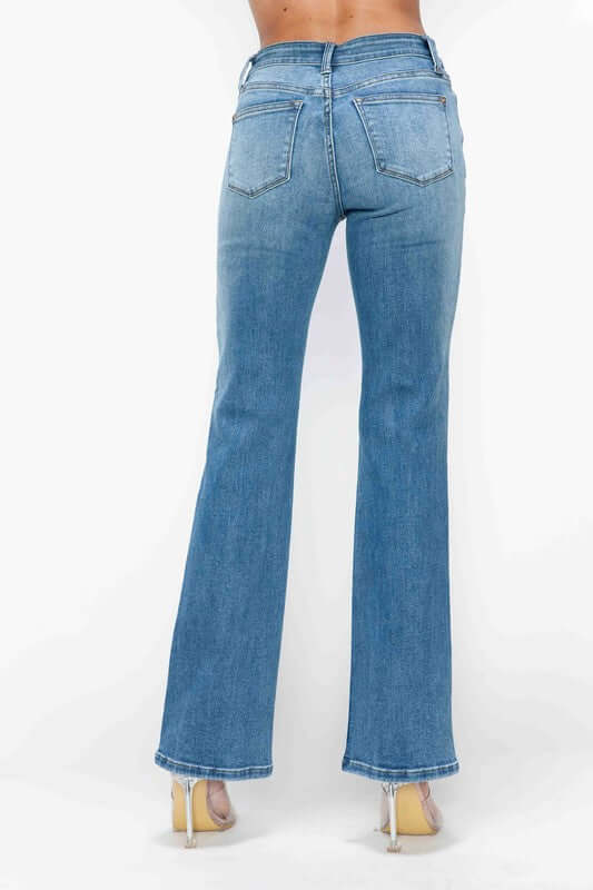 Bytos Full Size Cat's Whiskers Mid Rise Bootcut Jeans