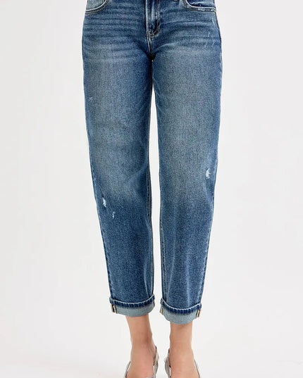 RISEN Full Size Low Rise Crop Boyfriend Jeans Plus Size - Sleekdenim.com